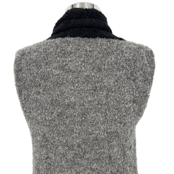 The Alpaca Guy Sleeveless Colorblock Vest Lounge Duster Gray Black One Size - Picture 6 of 11
